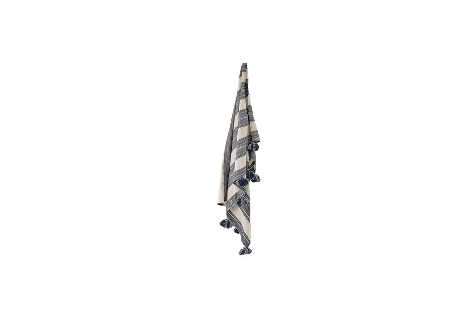 This soft plaid by Bloomingville reveals a classic white and grey striped print