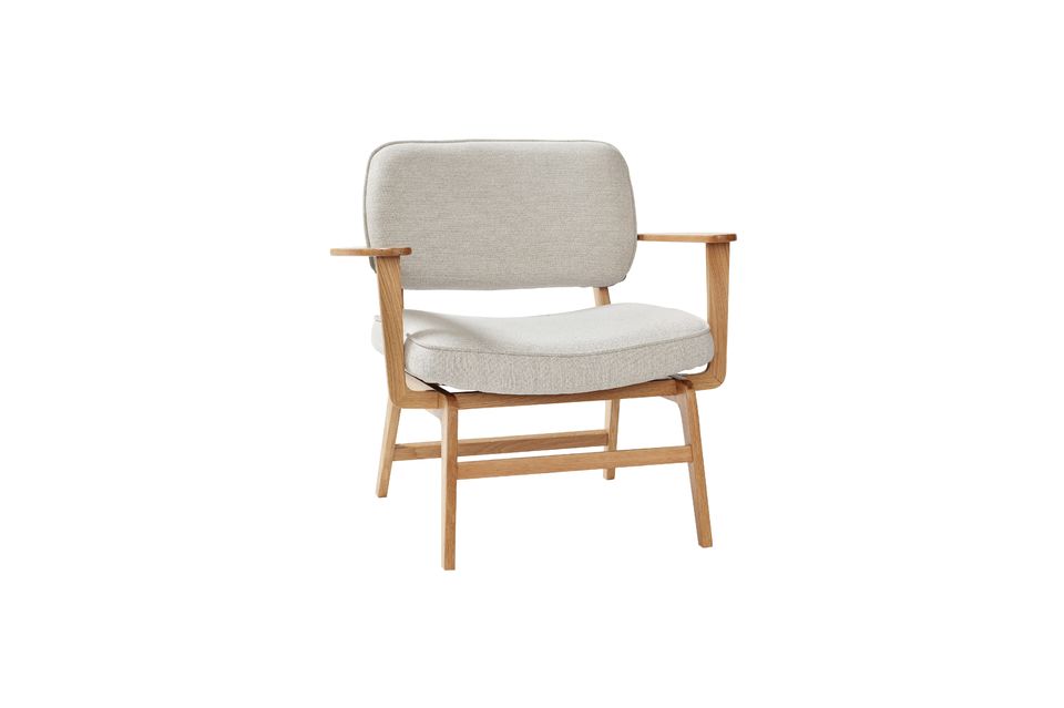 Grey fabric and wood armchair Haze Hübsch