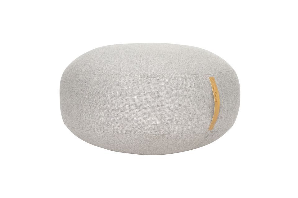 Grey fabric pouf Kubu Hübsch