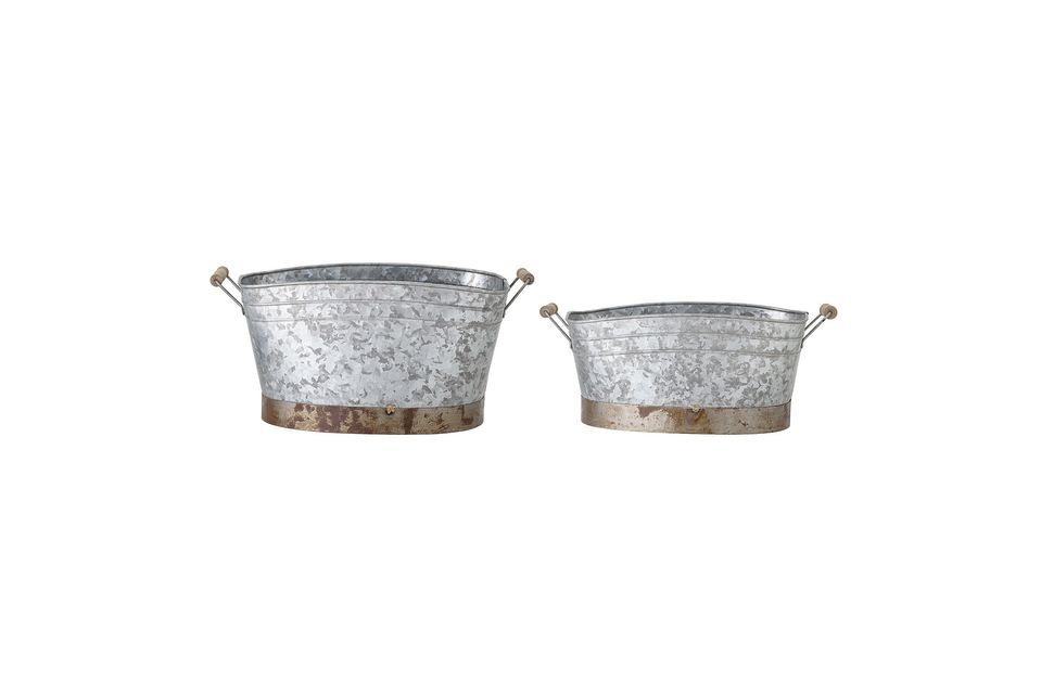 Grey galvanized iron ice buckets Cimon Bloomingville