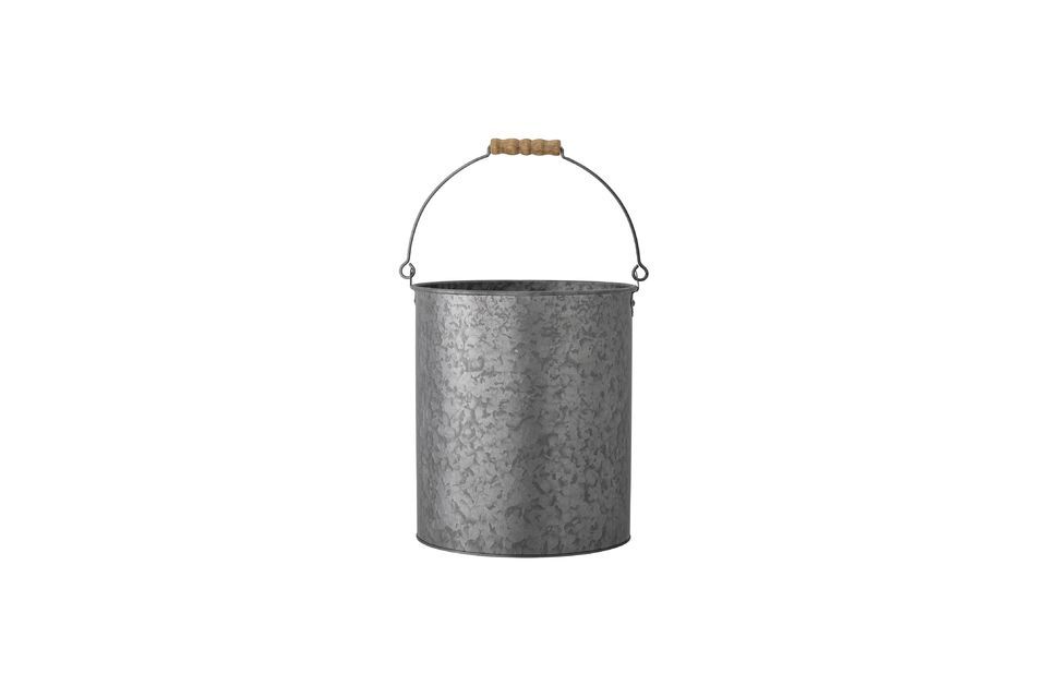 Bloomingville\'s Dusan bucket is made of galvanized zinc to prevent rust and enhance durability when