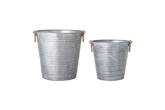 Grey metal flowerpots Evar Clipped