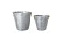 Miniature Grey metal flowerpots Evar Clipped