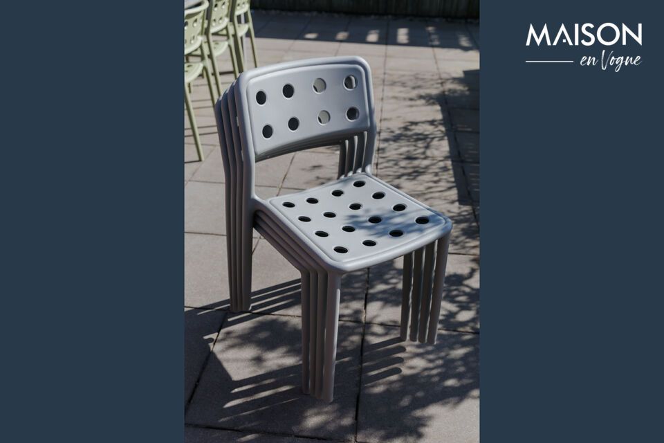 Grey plastic garden chair Serra White Label