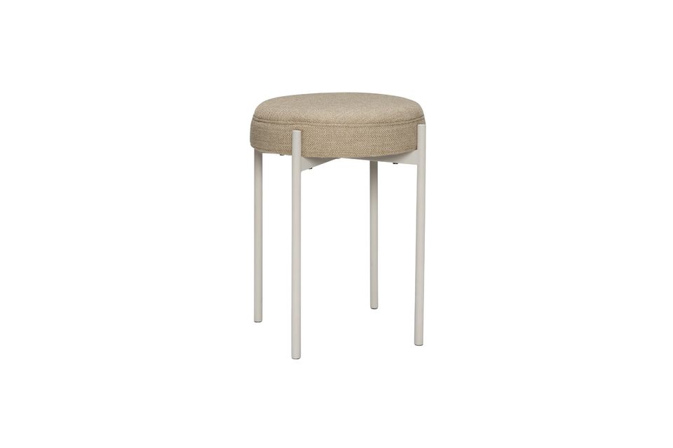 Grey-sand fabric stool Silo Hübsch