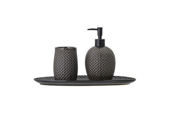 Grey soap dispenser set Hrin Clipped