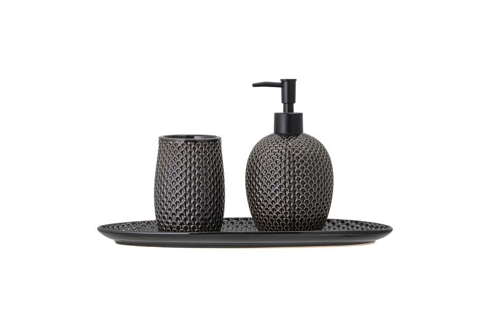 Grey soap dispenser set Hrin Bloomingville