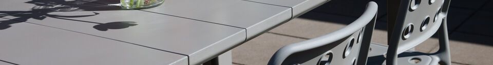 Material Details Grey steel garden table Alban