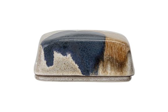 Grey stoneware butter dish Jules Clipped