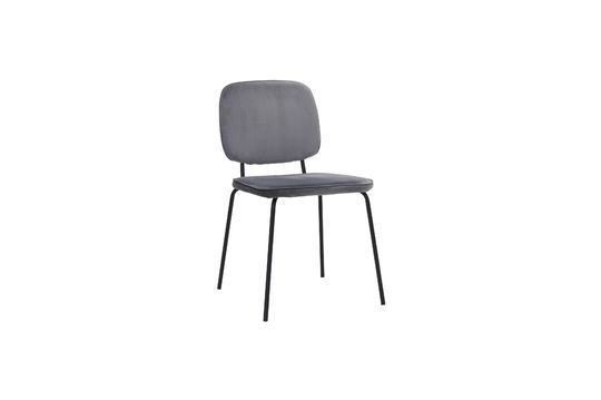 Grey  velvet chair Comma Clipped