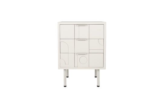 Grey wood bedside table Funk Clipped