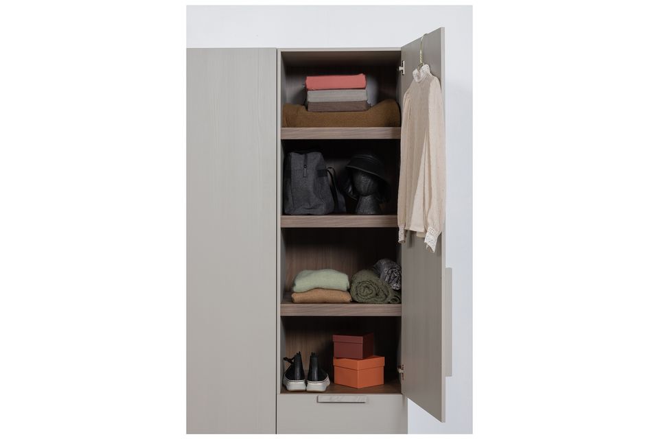 This cabinet has 2 or 3 doors and can support heavy objects due to its remarkable stability