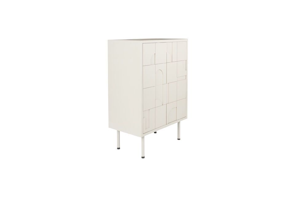 The neutral gray of its MDF finish evokes a zen and contemporary ambience