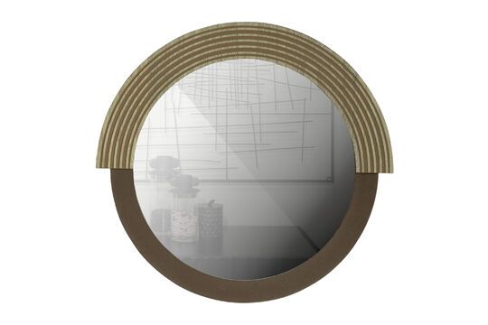 Hailey large round beige mirror Clipped