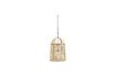 Miniature Hanging lamp in bamboo and beige linen Cloche 1