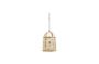 Miniature Hanging lamp in bamboo and beige linen Cloche Clipped