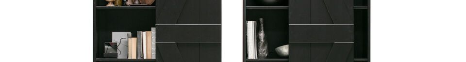 Material Details Harris black wooden sliding door cabinet