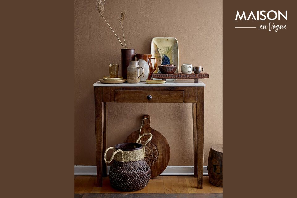 Hauge Brown Mango Wood Console Table Bloomingville
