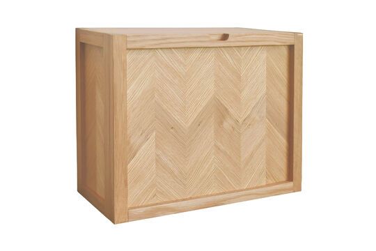 Herringbone light wood shoe cabinet