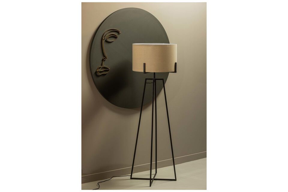 Black And Cream Holly Metal Floor Lamp, modern and elegant design