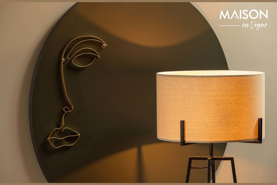 The Holly black and cream metal floor lamp will brighten up your room while adding a touch of modern
