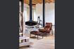 Miniature Homy brown leather armchair 6