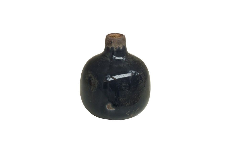 Houlle Small grey-black ceramic vase - 3