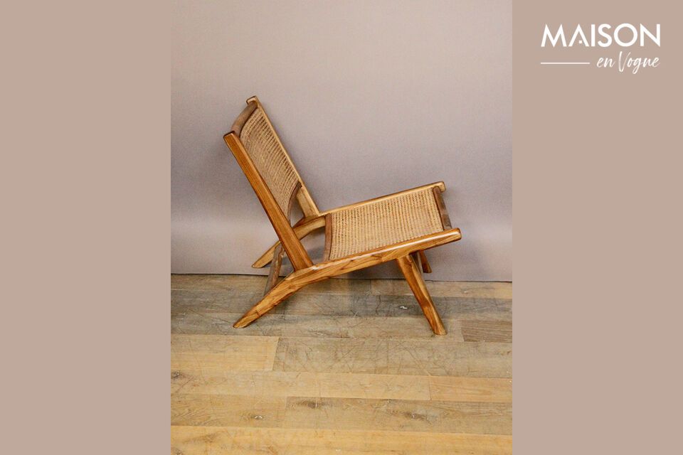 An armchair all in wickerwork with a companion style