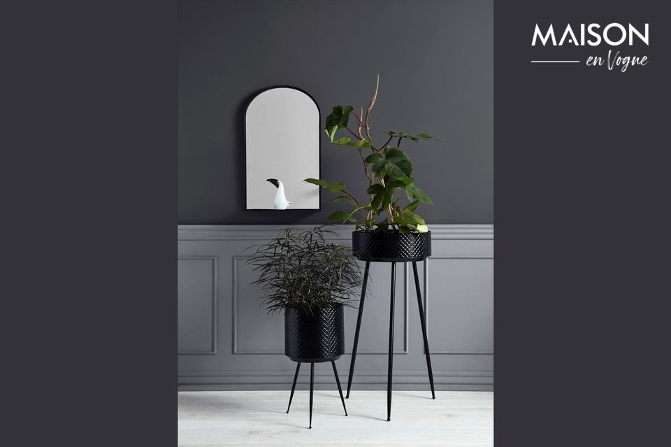 Indian plant stand in black metal Nordal