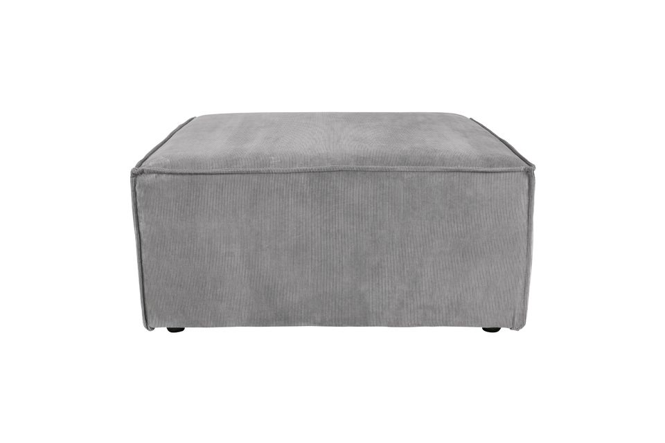 James Rib Cold Grey Pouf Zuiver