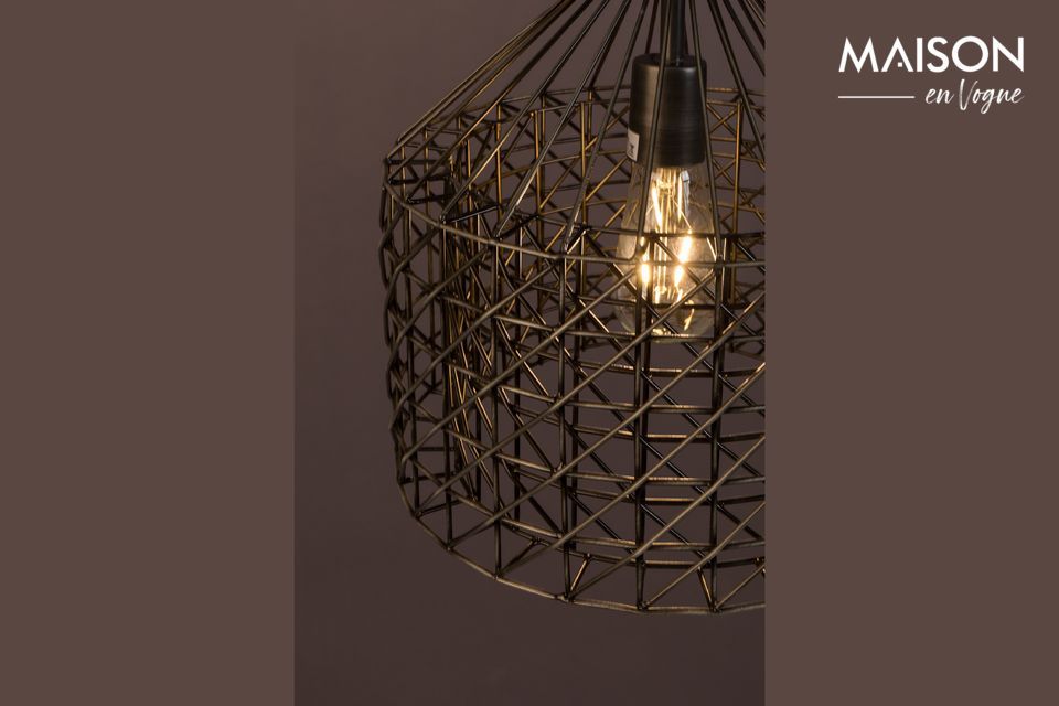 This lamp combines a vintage style by its hue and a design of great originality