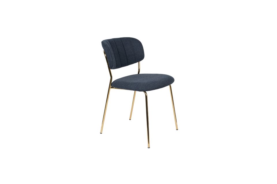 Jolien Chair gold and dark blue - 5