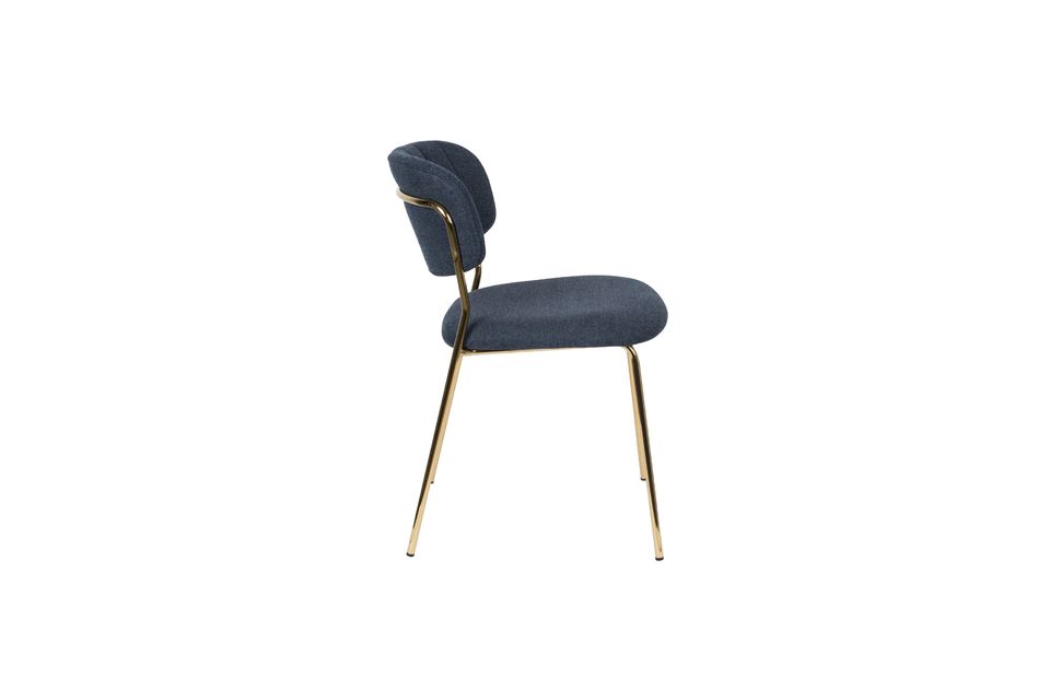 Jolien Chair gold and dark blue - 7