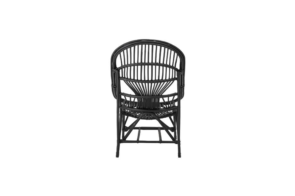 Joline black rattan lounge chair - 4