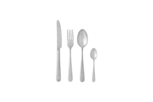 Karma silver stainless steel flatware set of 4 Clipped
