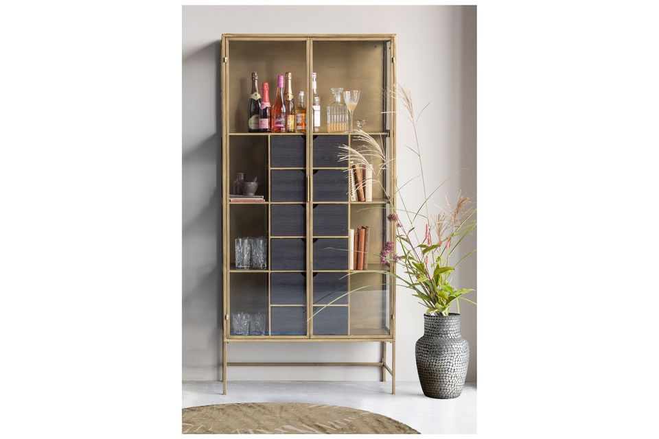 Kayaz metal and glass cabinet, modern, elegant and airy.