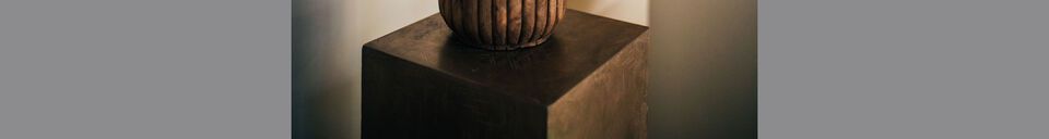 Material Details Lampedusa fluted lamp in brown wood