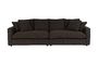 Miniature Large 3 seater sofa in brown fabric Sense Clipped