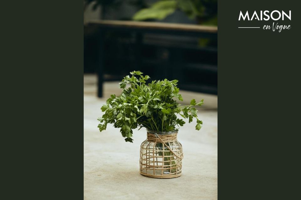 A bamboo lantern to decorate his living room