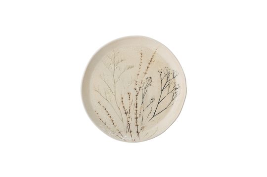 Large Bea natural plate in stoneware Clipped