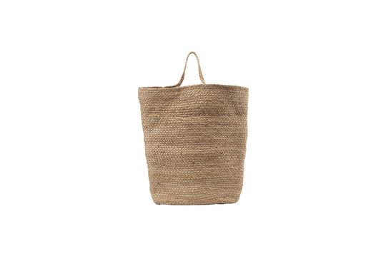 Large beige hemp basket Mira Clipped