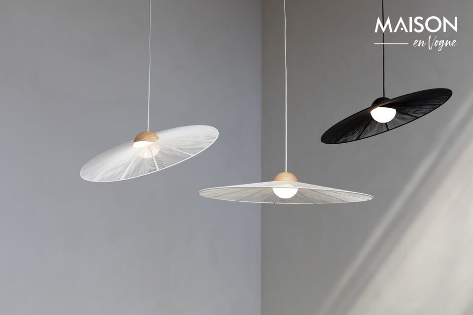 Immerse yourself in timeless elegance with the Belle Pendant large beige iron suspension