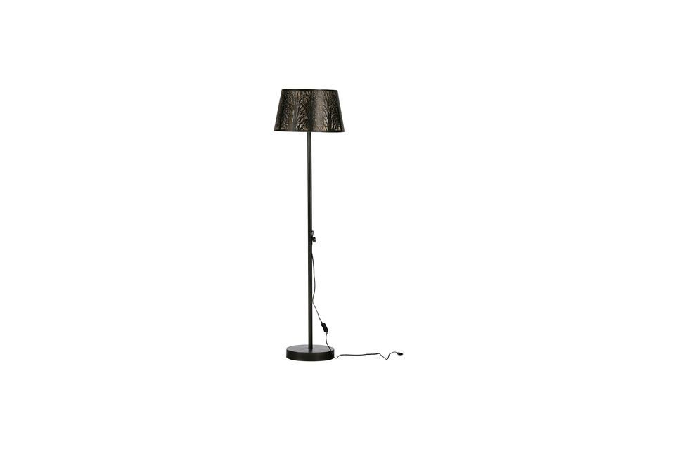 Large black and gold metal floor lamp Keto Woood