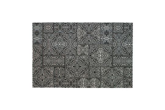 Large black and white fabric carpet Renna Clipped