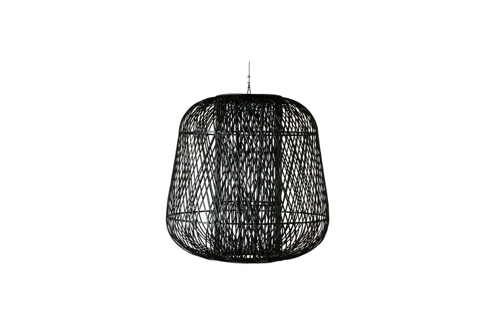 Large black bamboo lamp Moza Woood