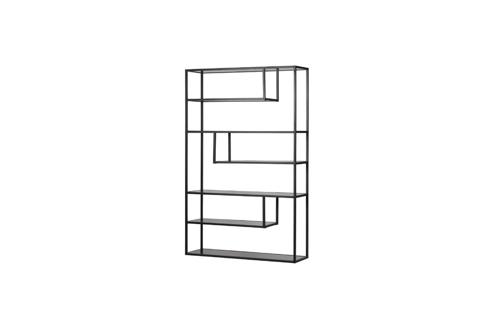 Large black metal shelving unit Teun Woood - 188cm | Maison en Vogue