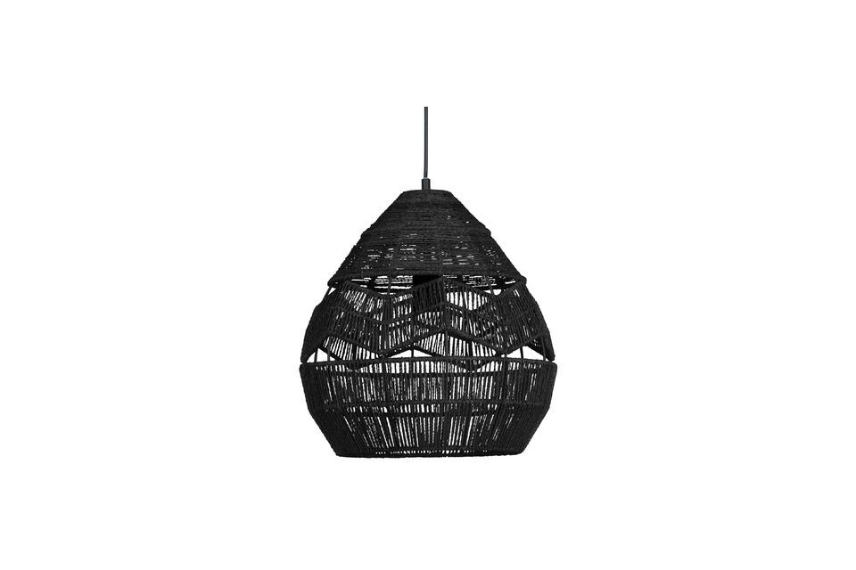 Large black suspension lamp Adelaide Woood