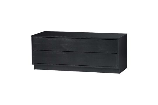 Large black wooden tv stand Finca Clipped