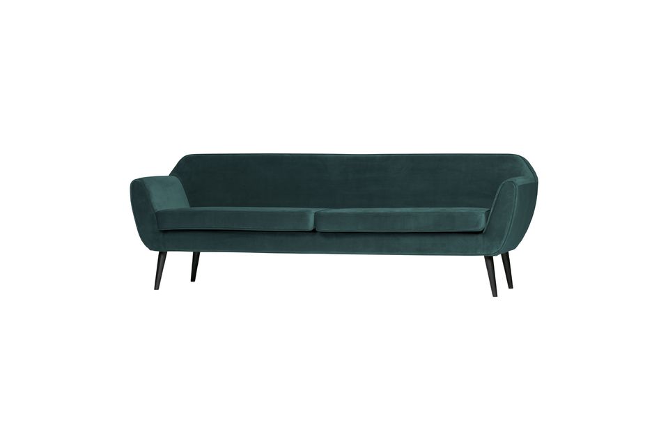 Enhance your living room with this velvet sofa that offers 4 spacious seats