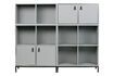 Miniature Large cabinet with 4 open volumes in grey wood 4